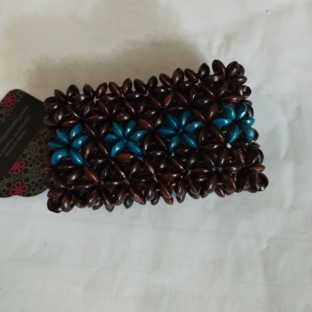 Beautiful brown and blue beaded bracelet